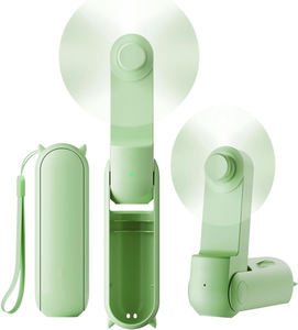 Mini ventilateur portable 3 en 1, pliable, mignon, rechargeable par USB, petit ventilateur de poche avec batterie externe - Product Image 1