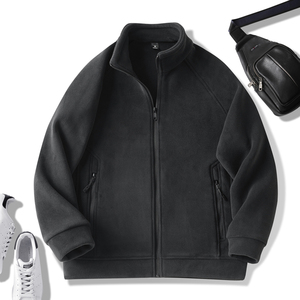 Logo personnalisé pull veste hommes autrichien polaire veste veste doublure hiver double face velours rembourré pull ample - Product Image 2