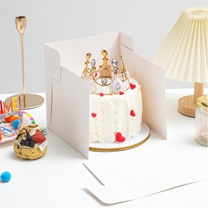 Maßgefertigte Papierbox Premium-Papier Große Kuchenbox <span class=keywords><strong>8</strong></span> Zoll Transparente Fensterbox Verpackung für Kuchen mit Druck Prägung Heißfolienprägung - Product Image 3