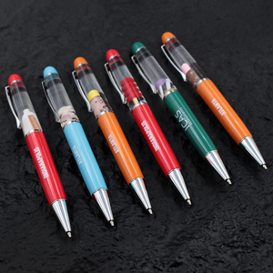 Pulpen Promosi Logo OEM dengan Cairan Mengambang 2D/3D, Alat Tulis Unik, Pulpen Logam Plastik Kuning, Hadiah untuk Acara - Product Image 3