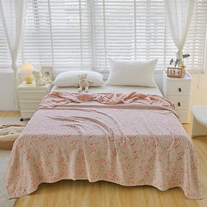 Europe et Amérique Multifonctionnel 100% <span class=keywords><strong>Coton</strong></span> serviette couette Motif imprimé Bureau maison été cool <span class=keywords><strong>gaze</strong></span> couettes drap <span class=keywords><strong>de</strong></span> lit couverture - Product Image 2