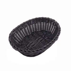 Panier tissé durable ovale à extrémités ouvertes, panier à fruits en rotin pp, panier ovale pour friteuse Offres Spéciales