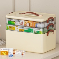 Boîte de rangement de médicaments multicouches de grande capacité de conception moderne pour l'organisation médicale en plastique PET à usage pharmaceutique à domicile