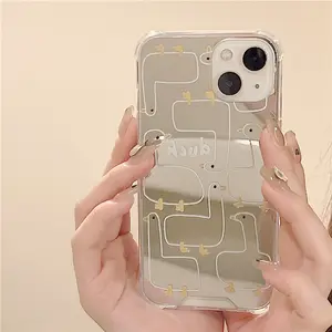 Untuk Huawei P50 Mate 40 aksesori telepon bebek kartun untuk Apple iPhone casing ponsel TPU cermin penutup belakang