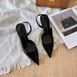 Zapatos de Tacón Alto para Mujer, Diseño Retro, Versátiles, Cómodos, de Cuero, con Punta en Pico, Suaves y Transpirables para Primavera y Otoño - Product Image 3