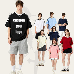 เสื้อยืดพิมพ์ลายทางผ้าฝ้าย 100% แบบ OEM/ODM เสื้อยืดคอกลมเรียบง่ายขายส่ง เสื้อยืดผู้ชายแบบลำลองสั่งทำพร้อมโลโก้ - Product Image 3
