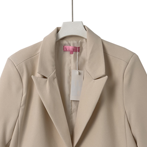 2025 Blazer caqui a medida <span class=keywords><strong>para</strong></span> mujer, ropa de trabajo de oficina sostenible ODM personalizada, Chaqueta de traje Formal de negocios de trabajo moderno <span class=keywords><strong>para</strong></span> mujer - Product Image 3