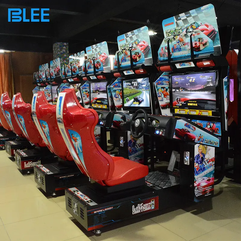 Factory Coin Operated Arcade Car Full Motion Simulator 4d Driving Game Machine Cockpit Outrun 32 Car Sim Racing Games Simulator