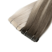 Extensions de cheveux humains russes vierges Remy en gros, à bandes adhésives fines invisibles, semi-cachées, double tirage