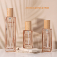 Ensemble de flacons pompe en verre jaune translucide et de pots à couvercle en bois massif de 20 ml, 30 ml, 50 ml, 100 ml, 120 ml, 30 g, 50 g pour crème