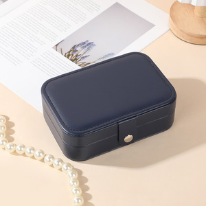 Boîte de rangement à bijoux portable de luxe en cuir PU écologique, rectangulaire, double couche, pour bracelets, boucles d'oreilles, colliers, bagues - Product Image 4
