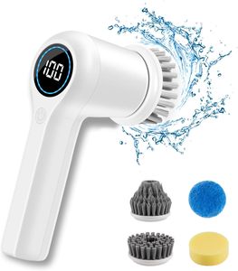 Cepillo Eléctrico 4 en 1 con Pantalla LED USB para Lavar Platos, con Cerdas de Nylon y Mango de ABS para Limpieza de Fregaderos - Product Image 1