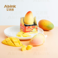 Assortiment de crèmes glacées Abink au goût crémeux et rafraîchissant - Mangue, pêche, fraise, chocolat, pack commercial arabe viral, emballé en sachet