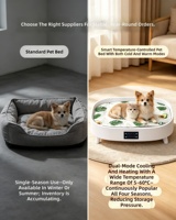 Lit climatisé pour animaux de compagnie avec chauffage et refroidissement (5°C-60°C), audio Bluetooth, housse amovible, matériau ABS pour chats et chiens