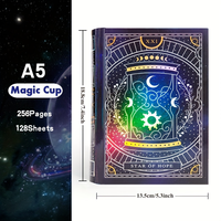 Carnet de croquis à couverture rigide, reliure cousue, gravé au laser, 128 feuilles, NAA11, motif Zodiaque, étoiles et lune, papier épais, cadeau artistique