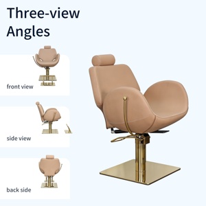 Fauteuil de Salon de Luxe Inclinable pour Femme avec Repose-Pieds Doré Autonome, Design Coquille, Idéal Maquillage, Cils, Tatouage – Vente Directe Usine - Product Image 2