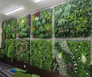 Decoración del hogar Interior Exterior falso fondo Artificial flor planta <span class=keywords><strong>verde</strong></span> hierba Panel de pared - Product Image 2