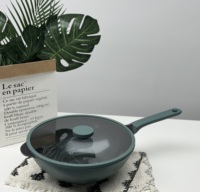 Batterie de cuisine antiadhésive en céramique et granit, design rond, nouvelle collection, marmite de cuisine avec bec verseur unique, vente chaude
