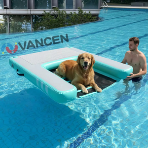 Rampa de agua inflable grande para perros, rampa flotante, segura y fácil, admite perros de hasta 210 libras, adecuada para muelle de piscina y Lago - Product Image 1