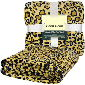 Mantas de lana con estampado de leopardo, cobijas de viaje suaves y esponjosas de felpa ligeras - Product Image 1