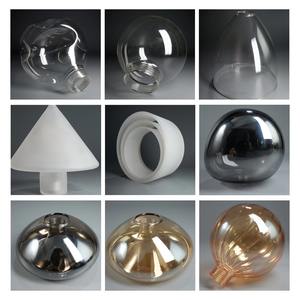 工場でカスタマイズされたサイズの透明なベル型高ホウケイ酸ガラスランプシェード、中国/フランスの手吹き、室内照明用 - Product Image 2