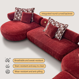 Ensemble de canapés modulaires de luxe haut de gamme avec revêtement en chenille et rembourrage en éponge, design moderne, meubles de salon - Product Image 4