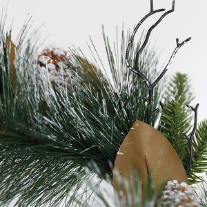 クリスマスデコレーション用OEM 50cmマグノリアリーフパイン針付きホリデーリース - Product Image 5