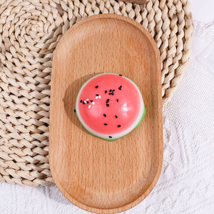 Juguete de simulación de sandía redonda favorito de los niños, de plástico, para apretar, con tacto cremoso, divertido, para aliviar el estrés y amasar. - Product Image 6