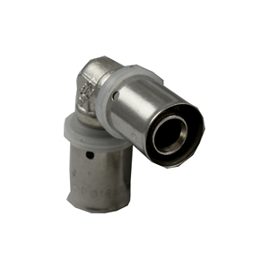 Raccord coudé à sertir Ø16 × 1/2" avec écrou d'union |   90 °   Raccord d'angle en laiton |   THS Thermostyle ® - Product Image 2