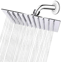 Robinet chromé moderne 8''/10''/12'' avec douchette supérieure puissante pressurisée en acier inoxydable, fixation murale à sortie unique