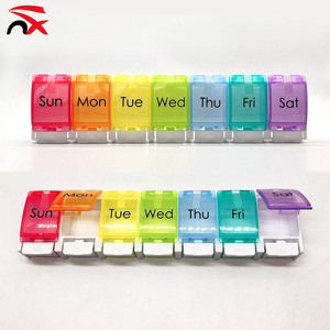 Custom Logo Plastic Weekly 7 Days Pill Storage Box Organizer Medicine Cases for Promotion