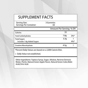 Green Apple Flavor Creatine Pre Workout Gummies Chewy Sugar Free Chewables Monohydrate Pre workout Energy Boosting - Product Image 6