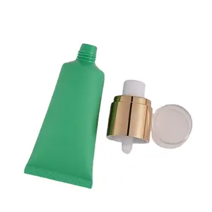 BB Cream D30 Airless Pump tubo de embalaje exprimir loción vacía tubo cosmético Golden Metalise Pump Cap