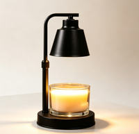 Lampe chauffe-bougie avec minuterie, intensité réglable, hauteur réglable, noire