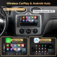 Autoradio universel 1 Din 6,86 pouces avec Bluetooth, Mirrorlink, écran tactile, 7 couleurs d'éclairage, USB, FM, système audio Linux