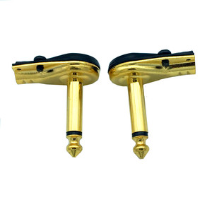 Codo de 90 grados 6,5 Conector de amplificador de micrófono de audio de 2 núcleos grande Enchufe de guitarra <span class=keywords><strong>mono</strong></span> en ángulo - Product Image 1