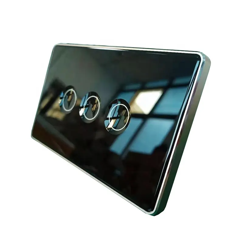 New arrival curved glass touch panel switch WiFi ZigBee aluminum frame Tuya smart home light wall switches