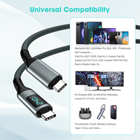 Cable de Proyección USB 3.2 Thunderbolt Tipo C de Doble Extremo, 8K, Transmisión de 10 Gbps, Carga Rápida PD de 240 W, Compatible con Dispositivos 8K, Metálico