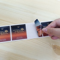 Étiquettes autocollantes pour flacons de parfum en feuille d'or imperméables et anti-alcool, design de logo 3D, étiquettes imprimées recto-verso