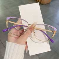 Monture de lunettes photochromiques anti-lumière bleue pour femmes, de haute qualité, décorative, tendance, incrustée de diamants, pour le commerce transfrontalier