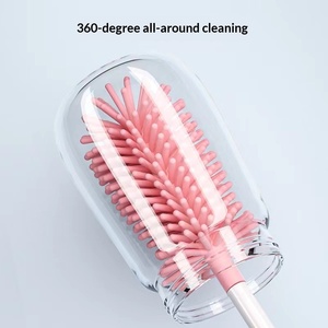 Brosse de nettoyage pour biberons en silicone sans BPA Shenzhen Mother Baby, ensemble de brosses de nettoyage pour biberons, brosse pour tétines, outil <span class=keywords><strong>magique</strong></span> NYK06 - Product Image 3