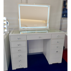 Led ayna ve ışık çekmece ile Modern yatak odası lüks sandalye makyaj soyunma tablo, yatak odası için soyunma tablo - Product Image 3