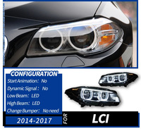 Phares LED Angel Eyes DLW améliorés avec feux de jour pour BMW F10 Série 5 2011-2017, phares modifiés