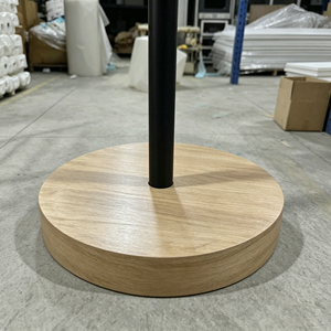 Présentoir rotatif robuste sur pied en métal pour magasin de détail, bijoux <span class=keywords><strong>et</strong></span> accessoires, avec base en bois écologique - Product Image 6