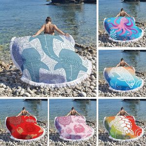 Toalla de Playa Extra Grande con Diseño de Criaturas Marinas, Microfibra, Borlas, Flecos, Manta de Playa Personalizada con Estampado de Animales Marinos, Toalla de Viaje para <span class=keywords><strong>Piscina</strong></span> - Product Image 1