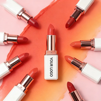Maquillage OEM en gros, faible MOQ, rouge à lèvres crème mat vegan longue tenue et waterproof, marque privée, logo personnalisé