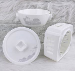 Vaisselle en porcelaine orientale délicate, assiette plate en céramique chinoise, bol à riz et soucoupe à sauce pour restaurant - Product Image 6