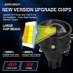 Faros Antiniebla Bi-LED de 3.0 Pulgadas, Luz de Conducción Amarilla y Blanca, Luz Baja y Alta de 45W, Proyectores LED, Faros Antiniebla de Repuesto - Product Image 6