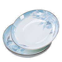 Service de table complet en porcelaine fine de Jingdezhen, style européen, bols et assiettes, compatible micro-ondes, motif végétal, ensemble personnalisé