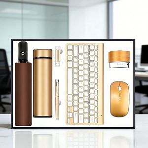 Custom Logo Modern Corporate Gift Set with Wireless Mouse Keyboard Pen & <b>USB</b> <b>Drive</b> UV Printing Promotional Office Supplies - Product Image 1